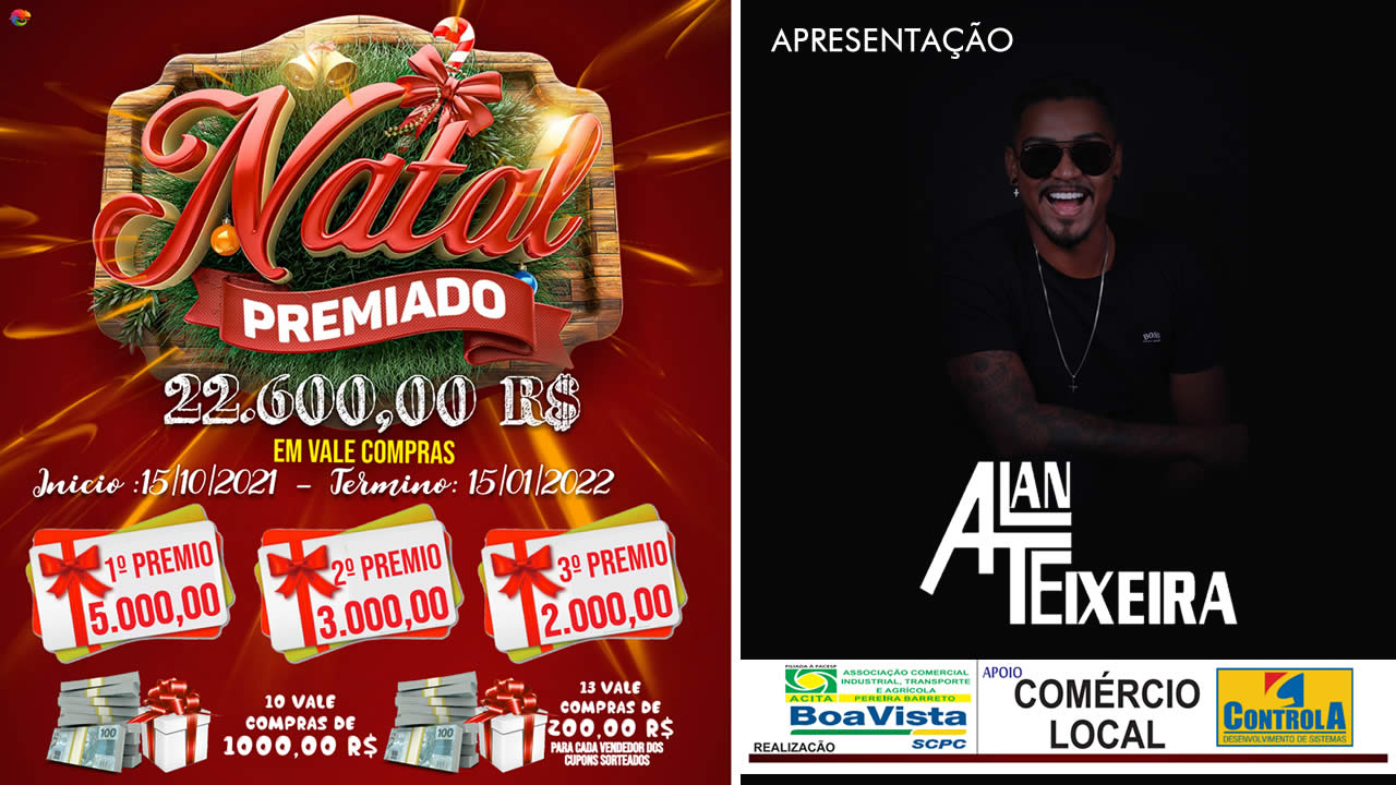 Leia mais sobre o artigo ACITA de Pereira Barreto realizará neste sábado 15/01 às 13h Live sorteio da Promoção “Natal Premiado”