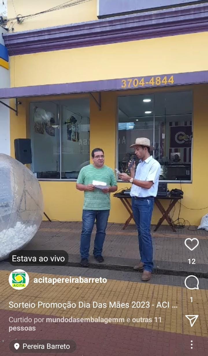 Leia mais sobre o artigo Acita de Pereira Barreto realizou sorteio no Calçadão da Promoção de “Dia das Mães” nesta segunda 29/05, veja os ganhadores