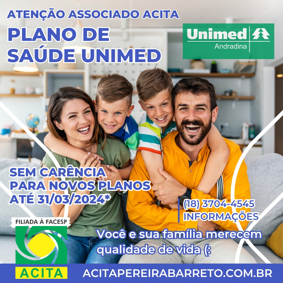 Leia mais sobre o artigo Plano de Saúde Unimed para associado ACITA Sem carência para novos planos até 31/03/2024*