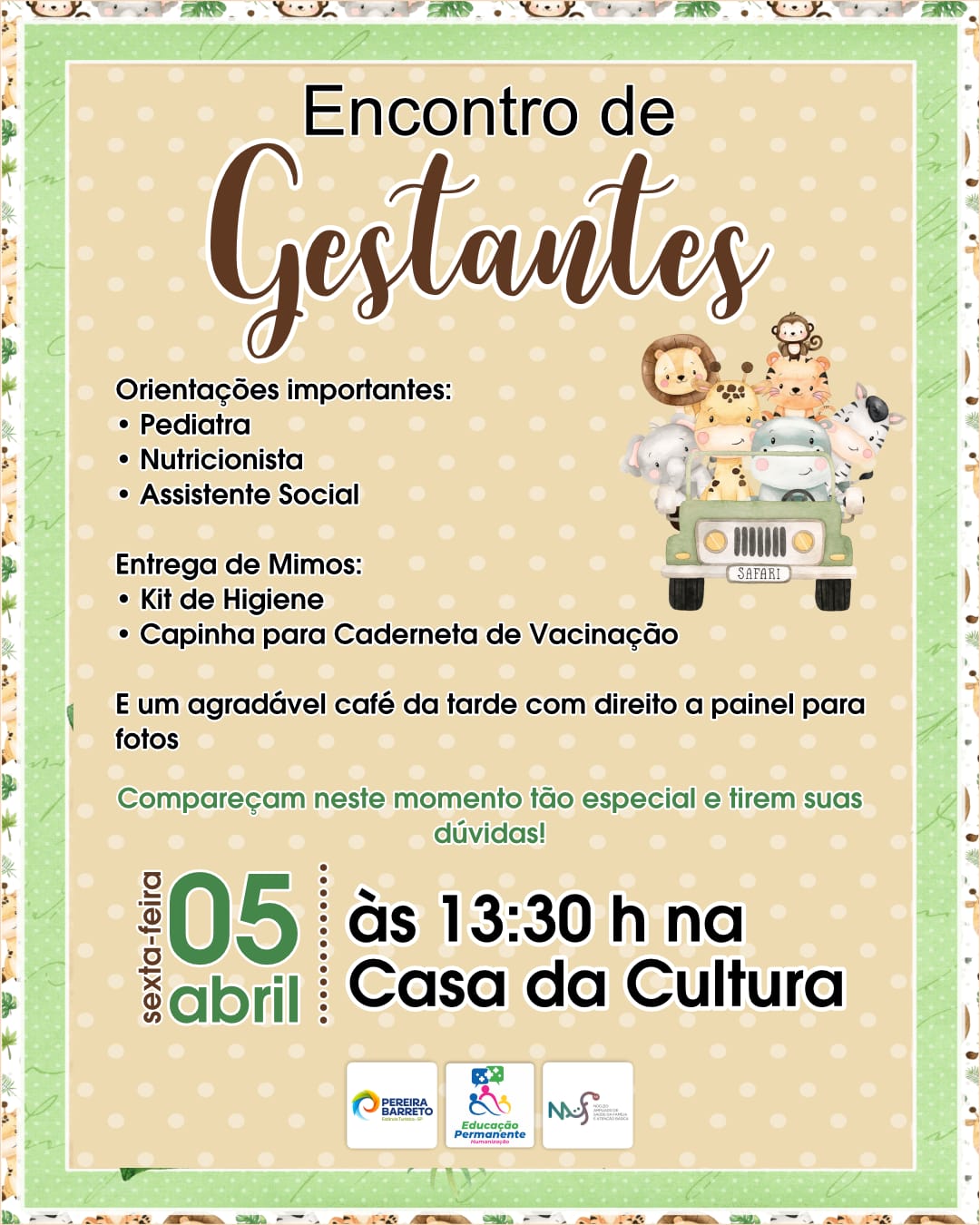 Leia mais sobre o artigo Encontro de Gestantes na Casa da Cultura de Pereira Barreto Mães e pais se reúnem para receber orientações e celebrar a vida