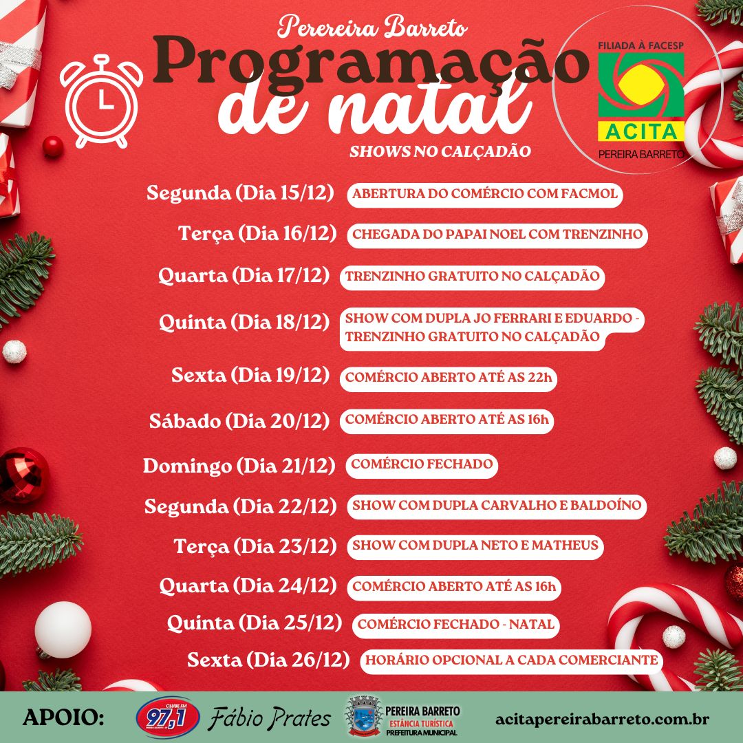 Leia mais sobre o artigo 🎅 A Magia do Natal chegou em Pereira Barreto! 🎄